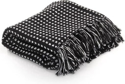 vidaXL - Plaid - vierkanten - 125x150 - cm - katoen - zwart