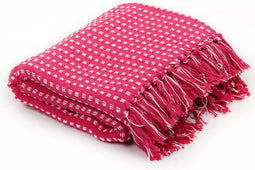 vidaXL - Plaid - vierkantjes - 125x150 - cm - katoen - roze