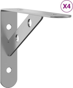 vidaXL - Plankdragers - 4 - st - 15x2,5x11,5 - cm - roestvrijstaal - zilverkleurig