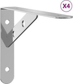 vidaXL - Plankdragers - 4 - st - 20x2,5x14 - cm - roestvrijstaal - zilverkleurig
