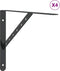 vidaXL - Plankdragers - 4 - st - 40x2,5x25 - cm - roestvrijstaal - zwart