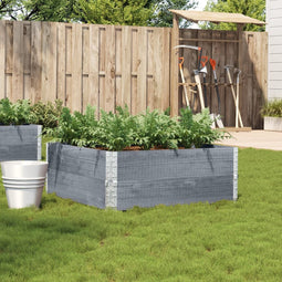 vidaXL - Plantenbak - 100x100 - cm - massief - grenenhout - grijs