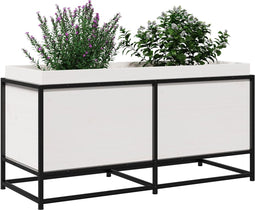 vidaXL - Plantenbak - 100x40x50 - cm - massief - grenenhout - wit