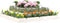 vidaXL - Plantenbak - 110x110x27 - cm - massief - grenenhout - wit