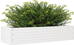 vidaXL - Plantenbak - 110x40x23 - cm - massief - grenenhout - wit