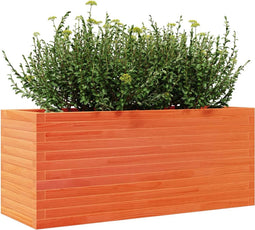 vidaXL - Plantenbak - 110x40x45,5 - cm - massief - grenenhout - wasbruin