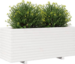 vidaXL - Plantenbak - 110x40x49,5 - cm - massief - grenenhout - wit