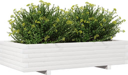 vidaXL - Plantenbak - 110x60x26,5 - cm - massief - grenenhout - wit