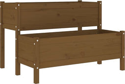 vidaXL - Plantenbak - 110x84x75 - cm - massief - grenenhout - honingbruin