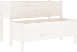vidaXL - Plantenbak - 110x84x75 - cm - massief - grenenhout - wit