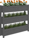 vidaXL - Plantenbak - 112x25x104,5 - cm - massief - grenenhout - grijs