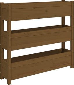 vidaXL - Plantenbak - 112x25x104,5 - cm - massief - grenenhout - honingbruin