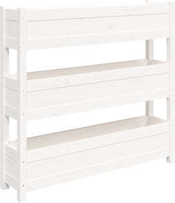vidaXL - Plantenbak - 112x25x104,5 - cm - massief - grenenhout - wit