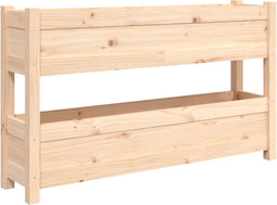 vidaXL - Plantenbak - 112x25x66 - cm - massief - grenenhout