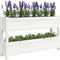 vidaXL - Plantenbak - 112x25x66 - cm - massief - grenenhout - wit
