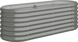 vidaXL - Plantenbak - 114x40x36 - cm - gepoedercoat - staal - grijs