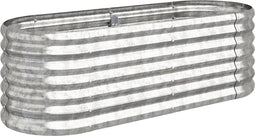 vidaXL - Plantenbak - 114x40x36 - cm - gepoedercoat - staal - zilverkleurig