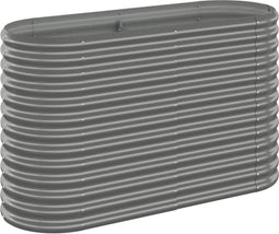 vidaXL - Plantenbak - 114x40x68 - cm - gepoedercoat - staal - grijs