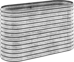 vidaXL - Plantenbak - 114x40x68 - cm - gepoedercoat - staal - zilverkleurig