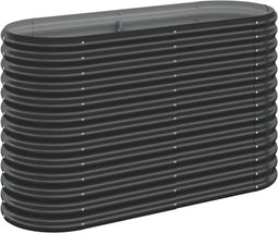 vidaXL - Plantenbak - 114x40x68 - cm - gepoedercoat - staal - antracietkleurig