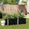 vidaXL - Plantenbak - 150x50 - cm - massief - grenenhout - zwart