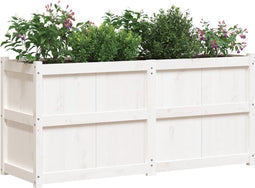 vidaXL - Plantenbak - 150x50x70 - cm - massief - grenenhout - wit