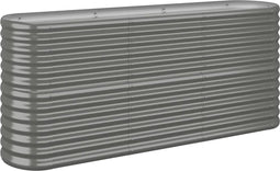 vidaXL - Plantenbak - 152x40x68 - cm - gepoedercoat - staal - grijs