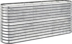 vidaXL - Plantenbak - 152x40x68 - cm - gepoedercoat - staal - zilverkleurig
