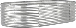vidaXL - Plantenbak - 152x80x36 - cm - gepoedercoat - staal - zilverkleurig