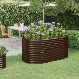 vidaXL - Plantenbak - 152x80x68 - cm - gepoedercoat - staal - bruin