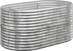 vidaXL - Plantenbak - 152x80x68 - cm - gepoedercoat - staal - zilverkleurig