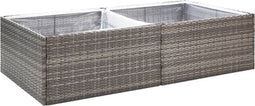 vidaXL - Plantenbak - 157x80x40 - cm - poly - rattan - grijs