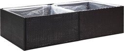 vidaXL - Plantenbak - 157x80x40 - cm - poly - rattan - zwart
