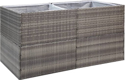 vidaXL - Plantenbak - 157x80x80 - cm - poly - rattan - grijs