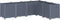 vidaXL - Plantenbak - 160x120x53 - cm - polypropeen - grijs