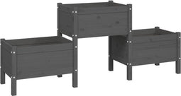 vidaXL - Plantenbak - 178,5x44x75 - cm - massief - grenenhout - grijs