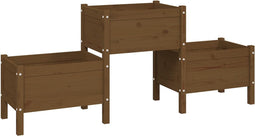 vidaXL - Plantenbak - 178,5x44x75 - cm - massief - grenenhout - honingbruin