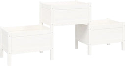 vidaXL - Plantenbak - 178,5x44x75 - cm - massief - grenenhout - wit
