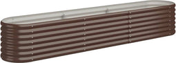vidaXL - Plantenbak - 224x40x36 - cm - gepoedercoat - staal - bruin