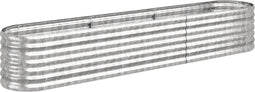 vidaXL - Plantenbak - 224x40x36 - cm - gepoedercoat - staal - zilverkleurig