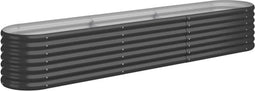 vidaXL - Plantenbak - 224x40x36 - cm - gepoedercoat - staal - antracietkleurig