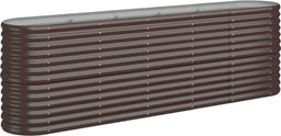 vidaXL - Plantenbak - 224x40x68 - cm - gepoedercoat - staal - bruin