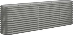 vidaXL - Plantenbak - 224x40x68 - cm - gepoedercoat - staal - grijs
