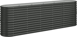vidaXL - Plantenbak - 224x40x68 - cm - gepoedercoat - staal - antracietkleurig