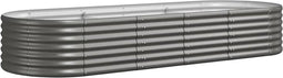 vidaXL - Plantenbak - 224x80x36 - cm - gepoedercoat - staal - grijs