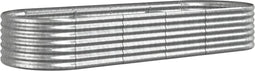 vidaXL - Plantenbak - 224x80x36 - cm - gepoedercoat - staal - zilverkleurig
