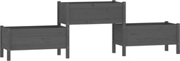 vidaXL - Plantenbak - 245,5x44x75 - cm - massief - grenenhout - grijs