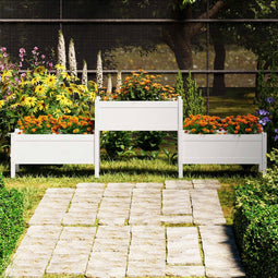 vidaXL - Plantenbak - 245,5x44x75 - cm - massief - grenenhout - wit