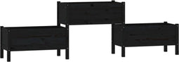 vidaXL - Plantenbak - 245,5x44x75 - cm - massief - grenenhout - zwart