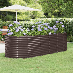 vidaXL - Plantenbak - 249x100x68 - cm - gepoedercoat - staal - bruin